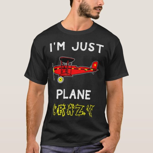 Flugzeug Crazy Pilot Passagier T-Shirt (Vorderseite)