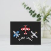 Flugzeug Crazy Postkarte (Stehend Vorderseite)