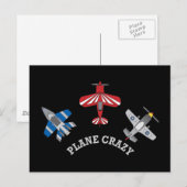 Flugzeug Crazy Postkarte (Vorne/Hinten)