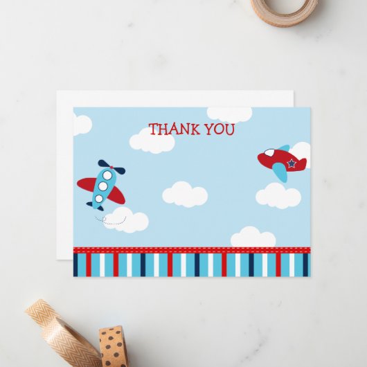 Flugzeug danke Ihnen Karten (Vorderseite/Rückseite Beispiel)