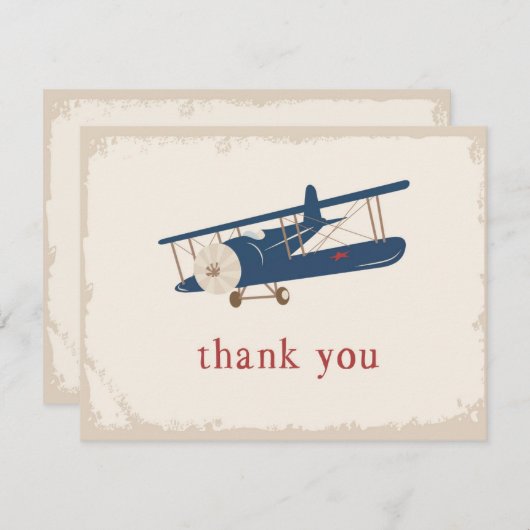 Flugzeug Danke Karte (Vorne/Hinten)