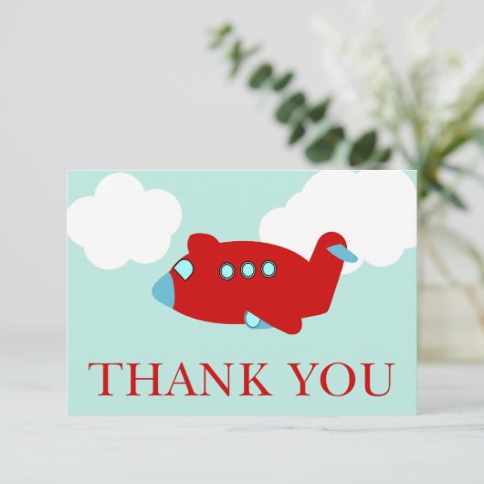 Flugzeug danken Ihnen Anmerkungskarte Dankeskarte (Stehend Vorderseite)