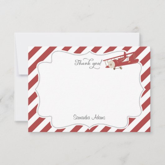 Flugzeug danken Ihnen zu kardieren Dankeskarte (Vorderseite)