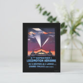 Flugzeug, das über das Suchscheinplakat fliegt Postkarte (Stehend Vorderseite)