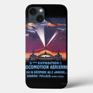 Flugzeug, das über Scheinwerfer-Plakat fliegt iPhone 13 Hülle
