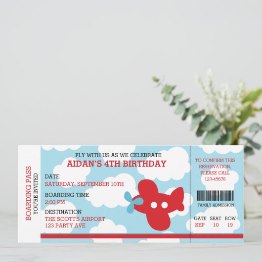 Flugzeug der einladung (Stehend Vorderseite)