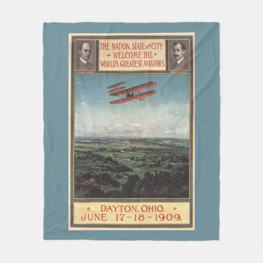 Flugzeug der Gebrüder Wright Fleecedecke (Vorderseite)