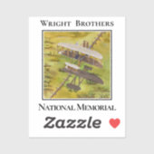 Flugzeug der Gebrüder Wright, Nationaldenkmal Aufkleber (Blatt)