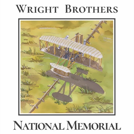 Flugzeug der Gebrüder Wright, Nationaldenkmal Aufkleber (Vorderseite)