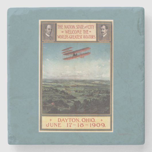 Flugzeug der Gebrüder Wright Steinuntersetzer (Vorderseite)
