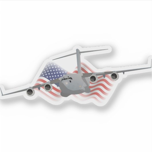 Flugzeug der Luftwaffe C-17 Aufkleber (Vorderseite)