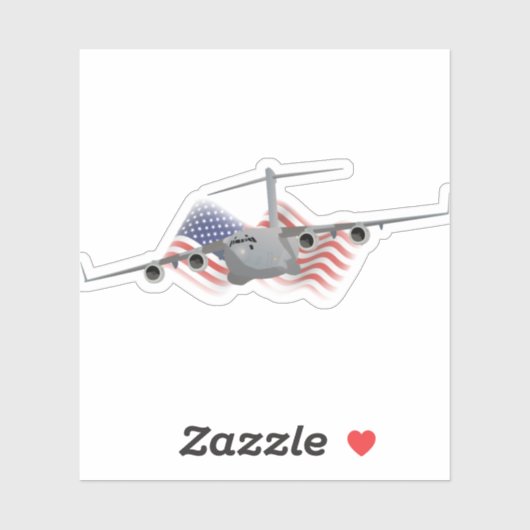 Flugzeug der Luftwaffe C-17 Aufkleber (Blatt)