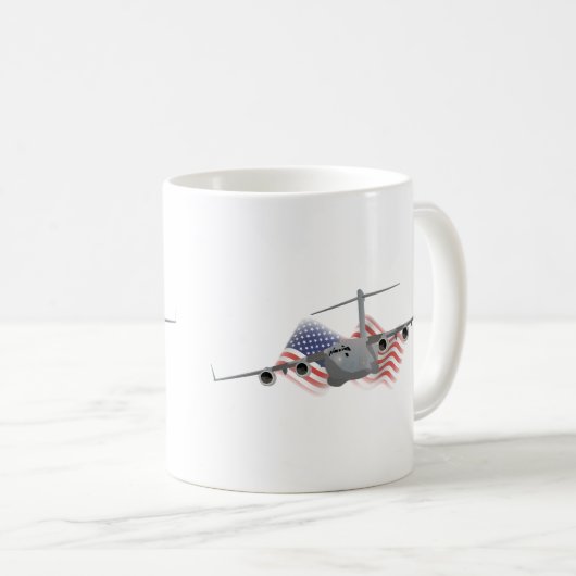 Flugzeug der Luftwaffe C-17 Kaffeetasse (VorderseiteRechts)