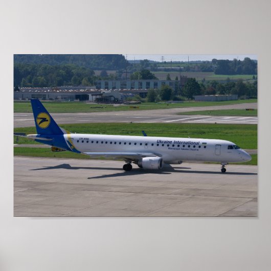 Flugzeug der Ukraine International Airlines Poster (Vorne)