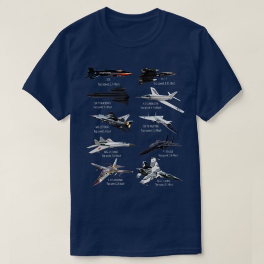 Flugzeug des Militärflugzeugs mit dem schnellsten T-Shirt (Design vorne)