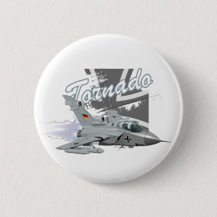 Flugzeug des militärischen Kampfflugzeugs Cartoon Button