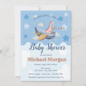 Flugzeug Dino Wolken Es ist eine Baby-Dusche Einladung (Vorderseite)