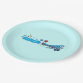 Flugzeug: Doppeldecker-alles- Gute zum Pappteller (Schrägansicht)