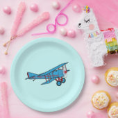 Flugzeug: Doppeldecker Pappteller (Party)