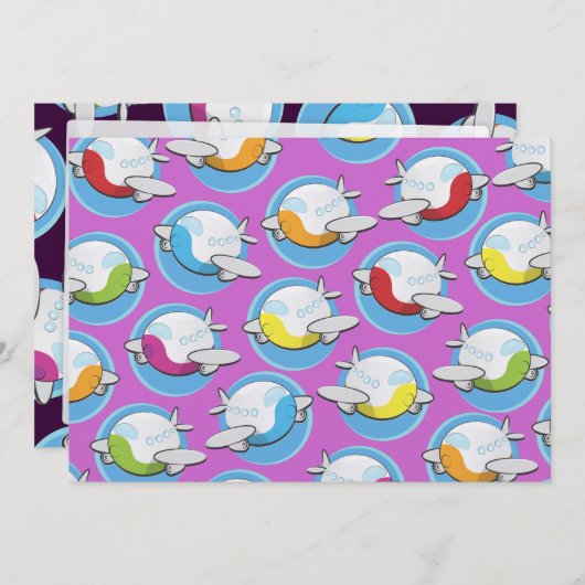 Flugzeug Einladung (Vorne/Hinten)