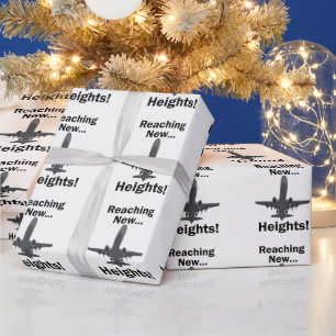 Flugzeug erreicht neue Höhen Inspirierender Spruch Geschenkpapier
