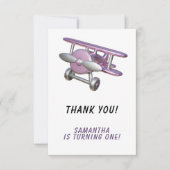 Flugzeug Erster Geburtstag Danke (Vorderseite)
