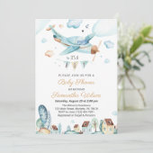 Flugzeug Es ist eine Boy Baby Dusche Einladung (Stehend Vorderseite)