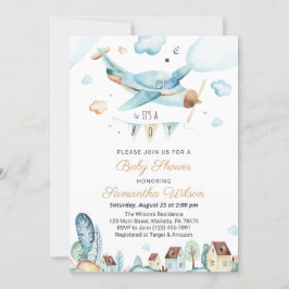 Flugzeug Es ist eine Boy Baby Dusche Einladung