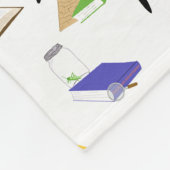 Flugzeug, Fahrrad, Bücher, rot, gelb, blau Fleecedecke (Ecke)