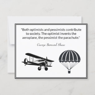 Flugzeug Fallschirm Zitat George Bernard Shaw Postkarte