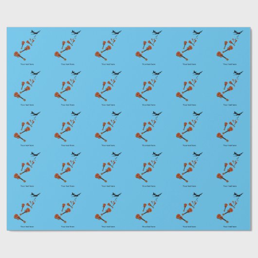 Flugzeug fällt Ukuleles ab Geschenkpapier (Flach)