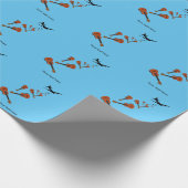 Flugzeug fällt Ukuleles ab Geschenkpapier (Ecke)