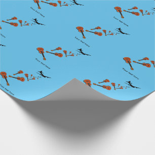 Flugzeug fällt Ukuleles ab Geschenkpapier