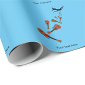 Flugzeug fällt Ukuleles ab Geschenkpapier (Rolleneckpunkt)