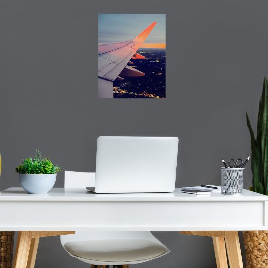 Flugzeug-Fenster Sunrise Horizont Luftfahrt Poster