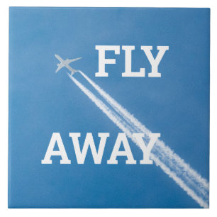 Flugzeug fliegen am blauen Himmel Fliese