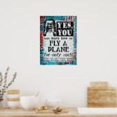 Flugzeug fliegen - Lustige Vintage-Werbung Poster (Küche)