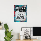 Flugzeug fliegen - Lustige Vintage-Werbung Poster (Heimbüro)