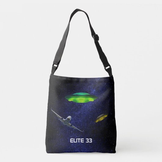 Flugzeug, fliegende Untertassen und galaxischer Hi Tragetaschen Mit Langen Trägern (Rückseite)