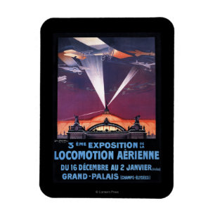 Flugzeug fliegt über Scheinwerferplakat Magnet