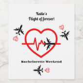 Flugzeug Flug, Bachelorette Wochenende Gastgeschen Weinetikett (Einzelnes Label)