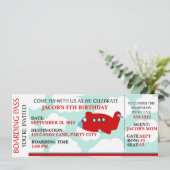 Flugzeug Flug Geburtstagsaufenthalt Einladung (Stehend Vorderseite)