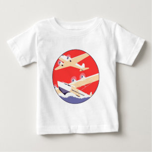 Flugzeug Flug Vintage WPA Farbige Baby T-shirt