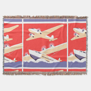 Flugzeug Flug Vintage WPA Farbige Decke