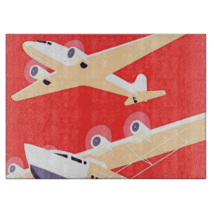 Flugzeug Flug Vintage WPA Farbige Schneidebrett