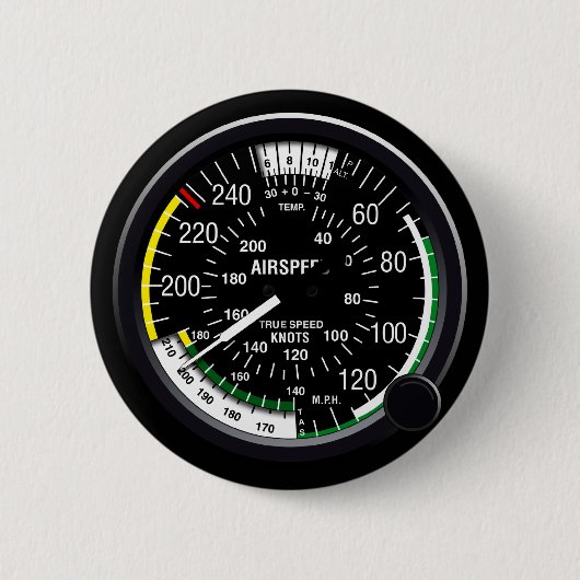 Flugzeug-Fluggeschwindigkeits-Indikatormessgerät Button (Vorderseite)
