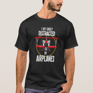 Flugzeug Flugzeug Fliegen Pilot Luftfahrt Dist T-Shirt