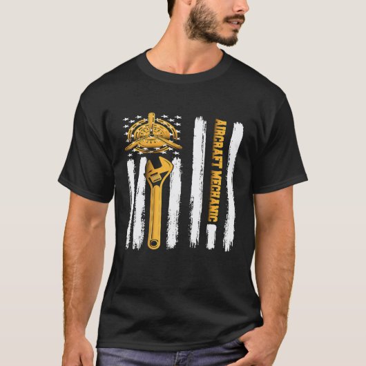 Flugzeug Flugzeugmechaniker Luftfahrttechnik Ameri T-Shirt (Vorderseite)