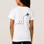 Flugzeug Flying Heart Daddy's Co-Pilot Kinder Spaß T-Shirt (Rückseite)