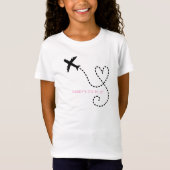 Flugzeug Flying Heart Daddy's Co-Pilot Kinder Spaß T-Shirt (Vorderseite)
